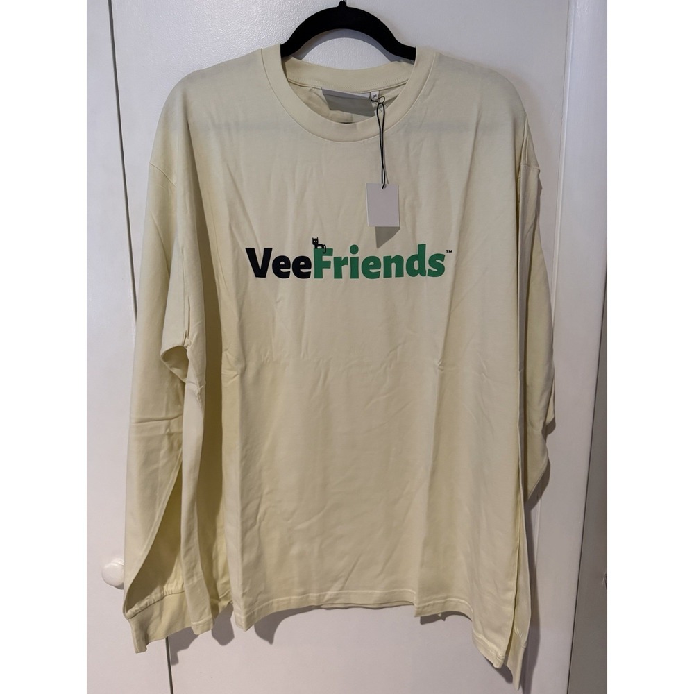 VeeFriends Shirt Mens XL Ivory Cream Classic Long Sleeve Logo Graphic Tee
